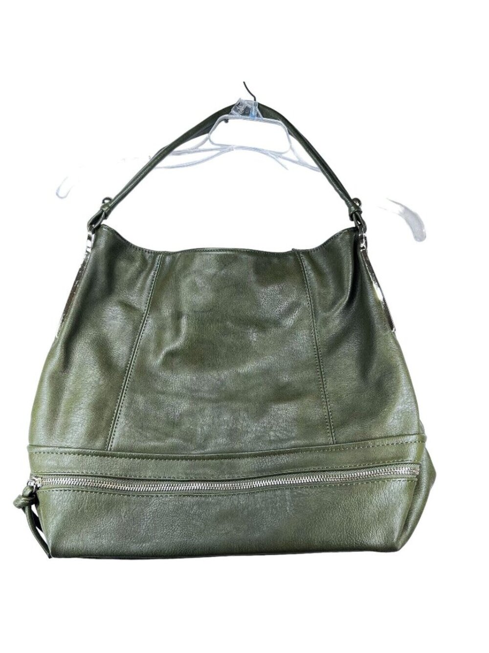 Charming Charlie Womens Green Hobo Handbag Shoulder Bag Purse Striped Lining